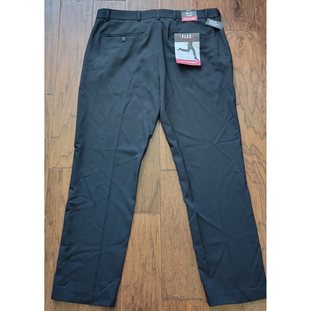 NWT Van‎ Heusen Men's Flex Slim Fit Black Dress Pants 38W X 30L - Picture 4 of 5